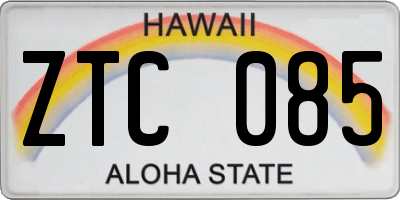 HI license plate ZTC085