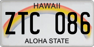 HI license plate ZTC086