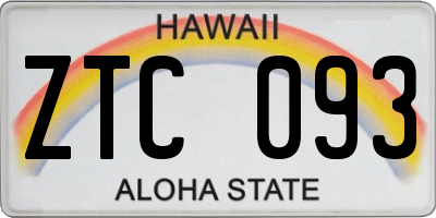 HI license plate ZTC093