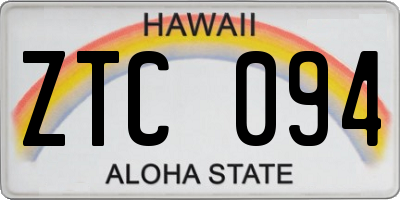 HI license plate ZTC094