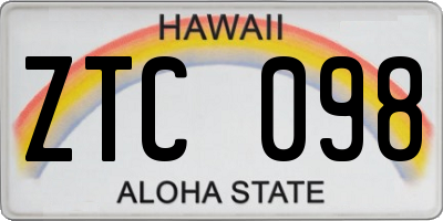 HI license plate ZTC098