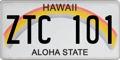 HI license plate ZTC101
