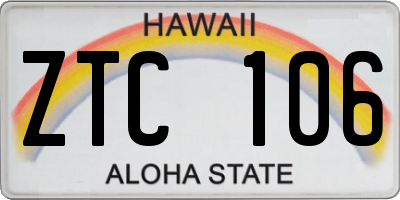 HI license plate ZTC106