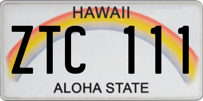 HI license plate ZTC111
