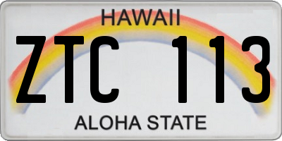 HI license plate ZTC113