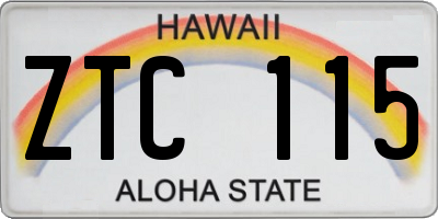 HI license plate ZTC115