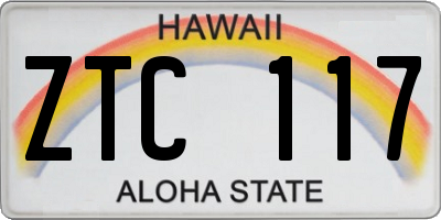 HI license plate ZTC117