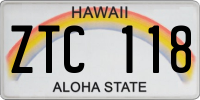 HI license plate ZTC118