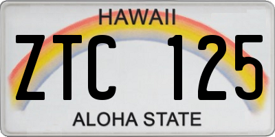 HI license plate ZTC125