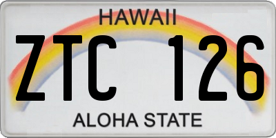 HI license plate ZTC126