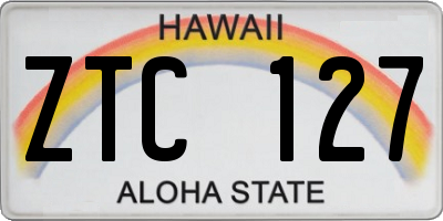 HI license plate ZTC127