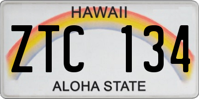 HI license plate ZTC134