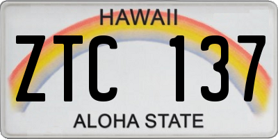 HI license plate ZTC137