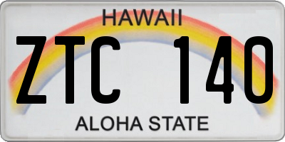 HI license plate ZTC140