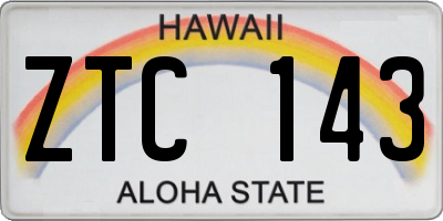 HI license plate ZTC143