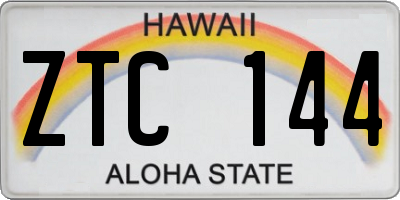 HI license plate ZTC144