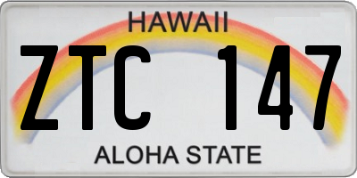 HI license plate ZTC147