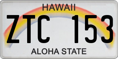 HI license plate ZTC153