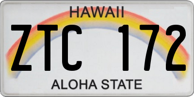 HI license plate ZTC172