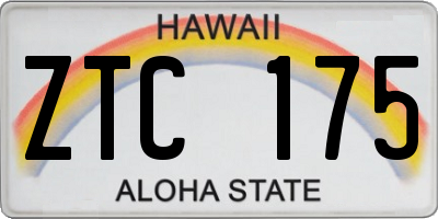 HI license plate ZTC175