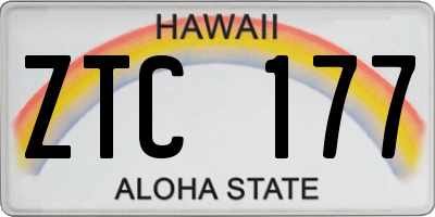 HI license plate ZTC177