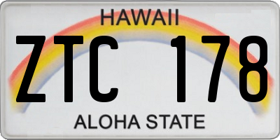 HI license plate ZTC178
