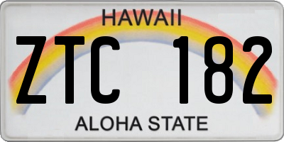 HI license plate ZTC182