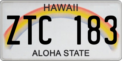 HI license plate ZTC183