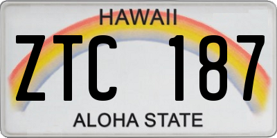 HI license plate ZTC187