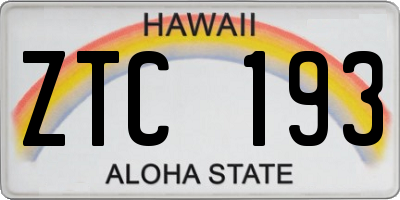 HI license plate ZTC193