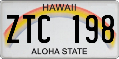 HI license plate ZTC198
