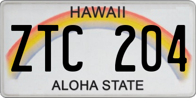 HI license plate ZTC204