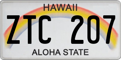 HI license plate ZTC207