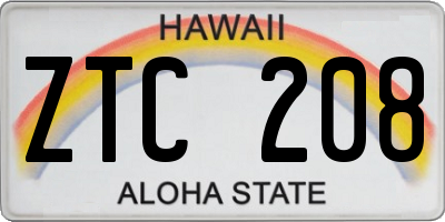 HI license plate ZTC208