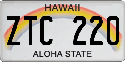 HI license plate ZTC220