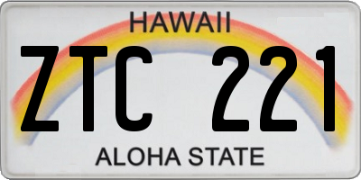 HI license plate ZTC221