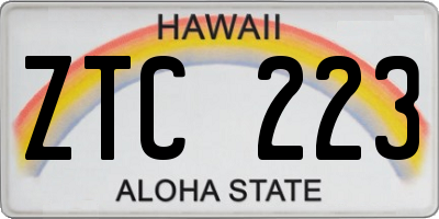 HI license plate ZTC223