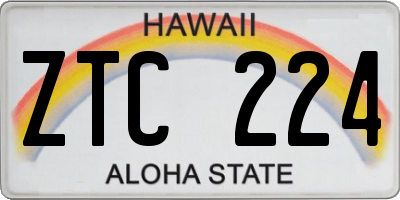 HI license plate ZTC224