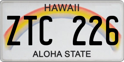 HI license plate ZTC226