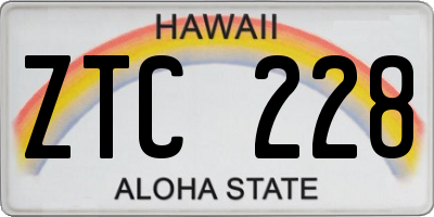 HI license plate ZTC228