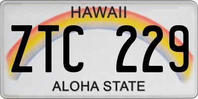 HI license plate ZTC229