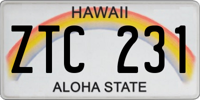 HI license plate ZTC231