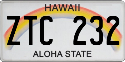 HI license plate ZTC232