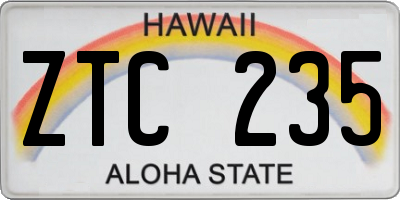 HI license plate ZTC235