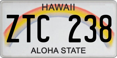 HI license plate ZTC238