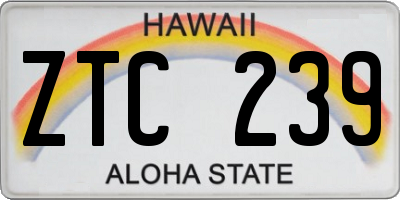 HI license plate ZTC239