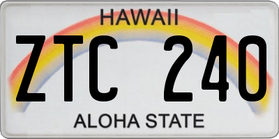 HI license plate ZTC240