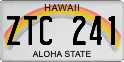 HI license plate ZTC241