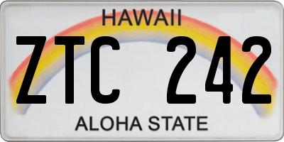 HI license plate ZTC242