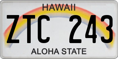 HI license plate ZTC243